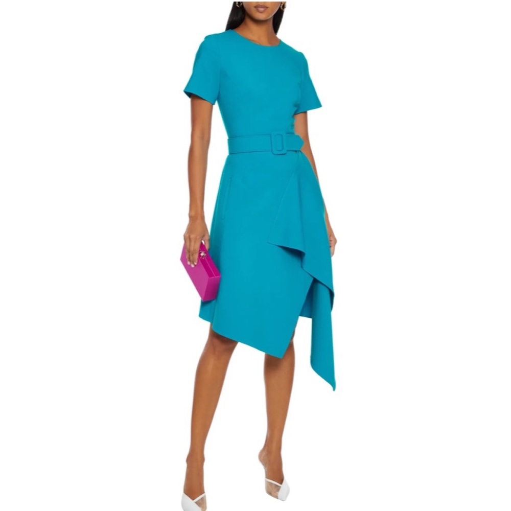 OSCAR DE LA RENTA ASYMMETRIC WOOL BLEND DRESS SZ 8